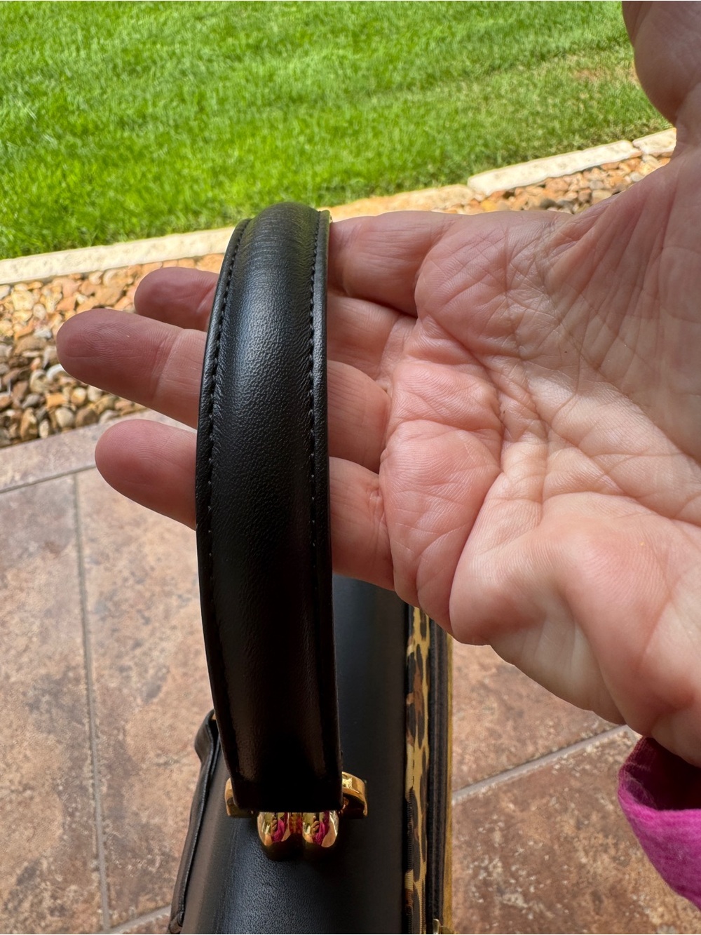 Versace Black and Yellow Baroque Top-Handle Purse with dusty - Picture 9 of 16